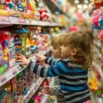 Kids choosing toys in a toy store